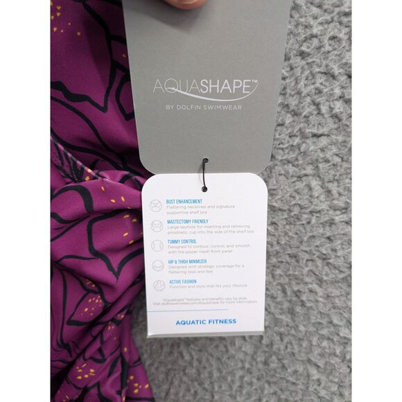 NWT Dolfin Aquashape Womens Moderate Ruched Front One Piece Swimsuit sz 6 - Picture 9 of 12